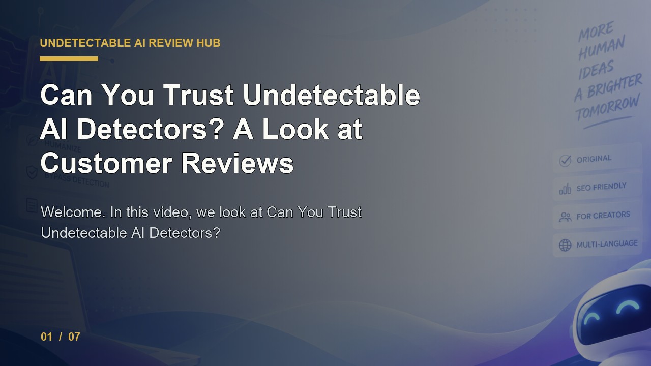 Undetectable AI Review: Can You Trust Undetectable AI Detectors a Look at Customer Reviews video thumbnail