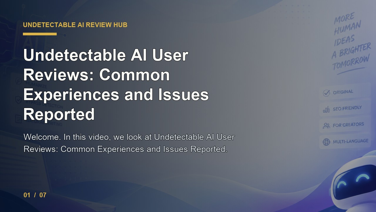Undetectable AI Review: Undetectable AI User Reviews Common Experiences and Issues Reported video thumbnail